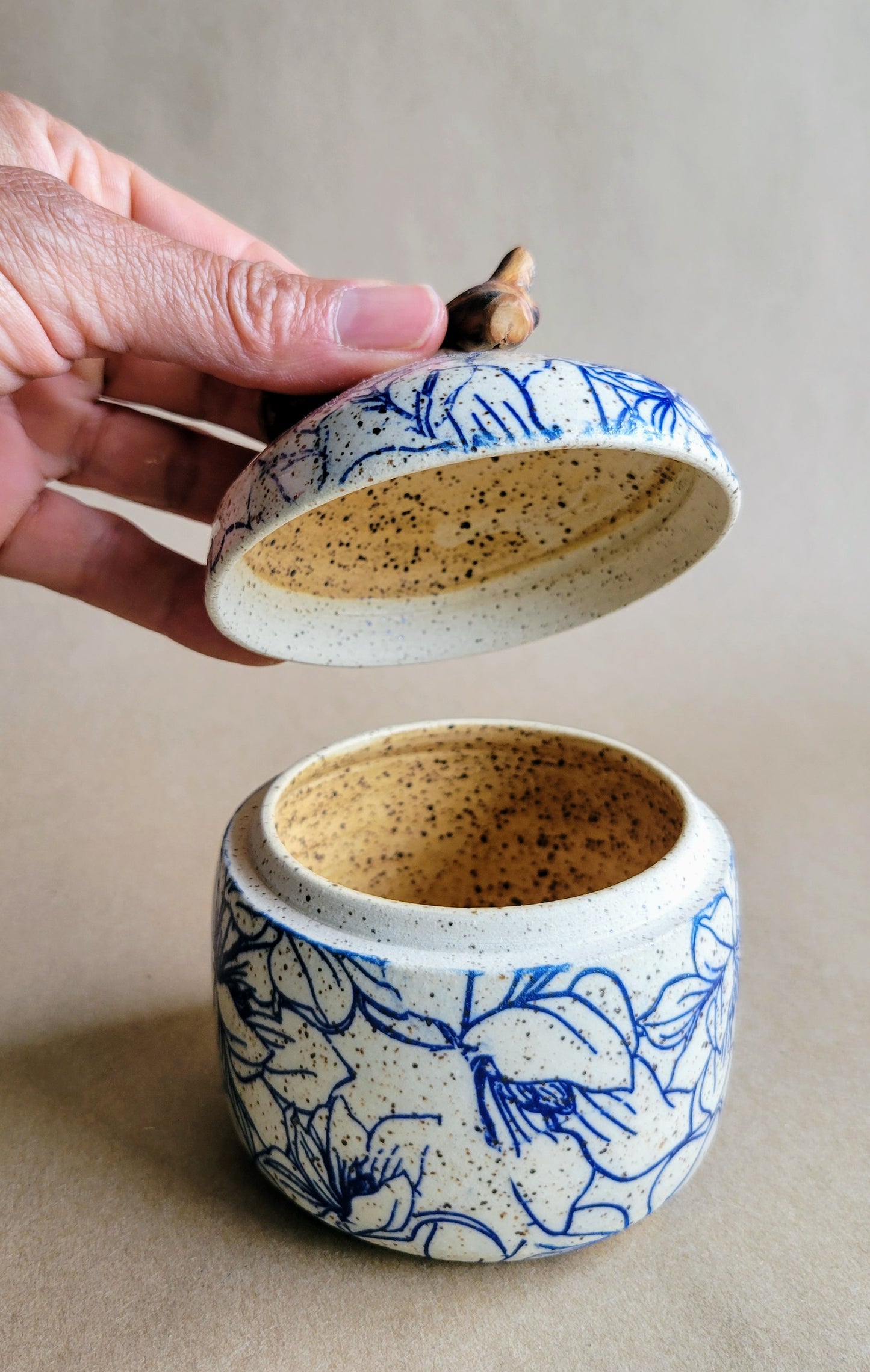 Speckled Treasure Box Blue Magnolia
