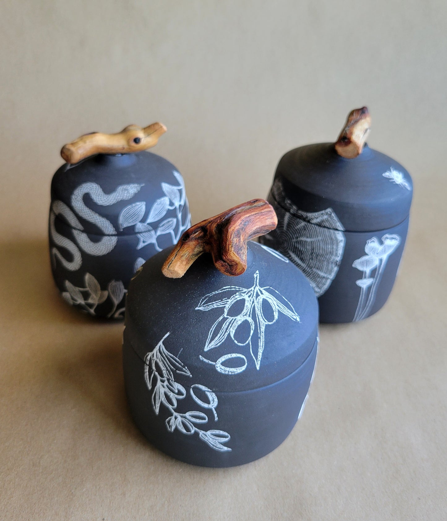 Black Clay Treasure Box Olives