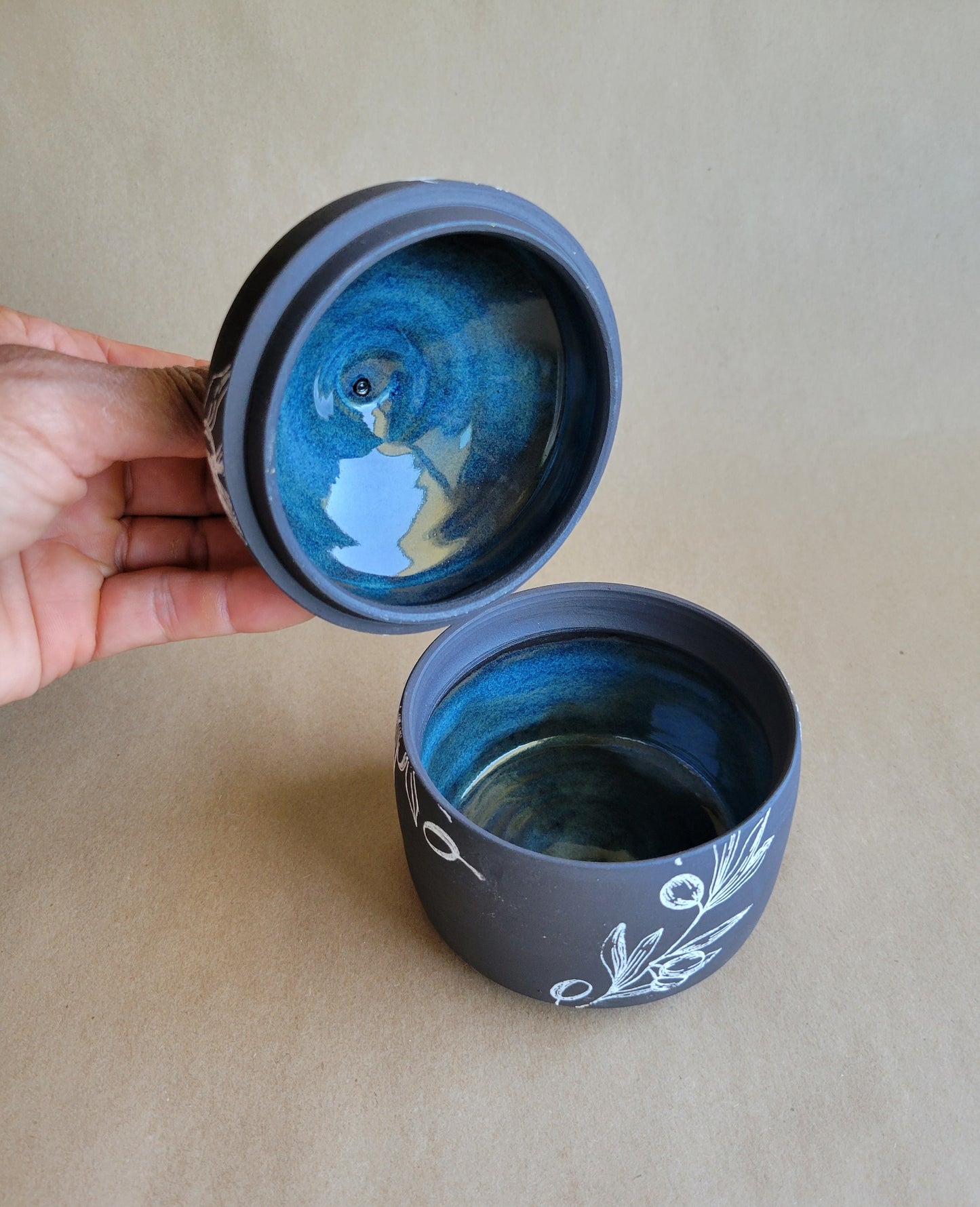 Black Clay Treasure Box Olives