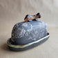 Black Clay Butter Dish with Manzanita Handle