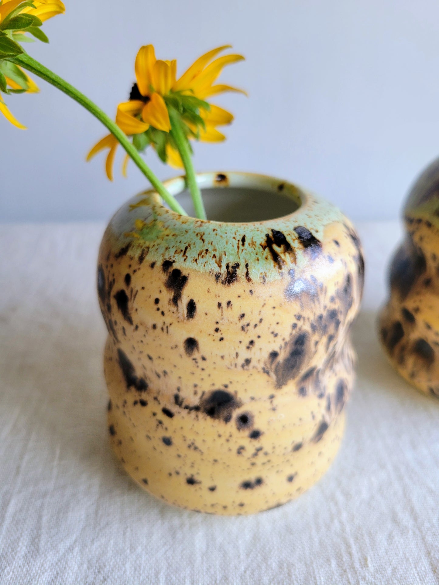 Soap Dispenser and Bud Vase in Sandstone