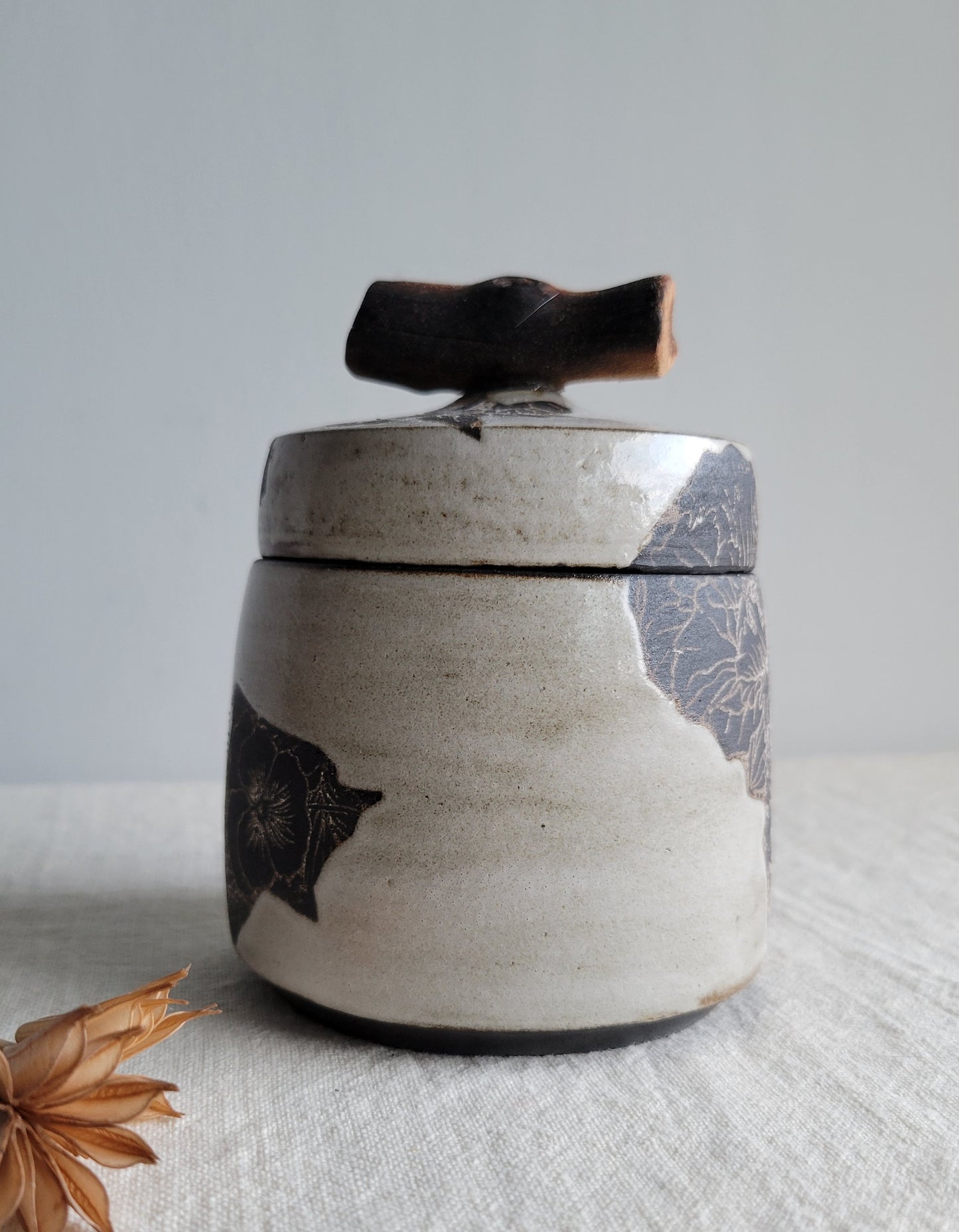 Black Clay Treasure Box Poppies