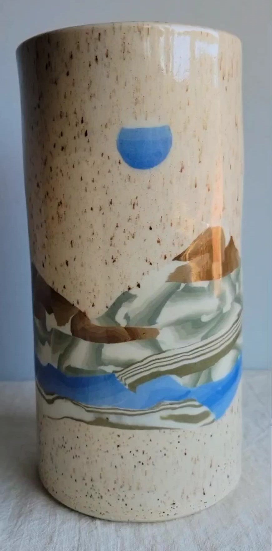 Speckled Vase or Utensil Holder