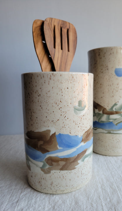 Speckled Vase or Utensil Holder