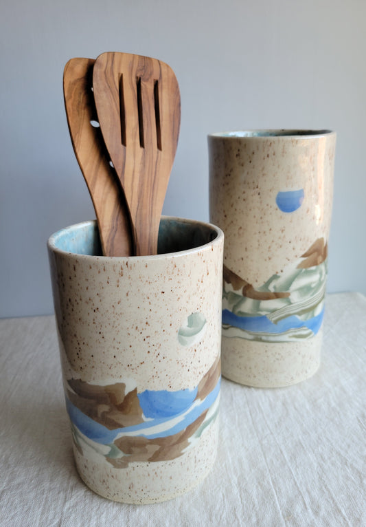 Speckled Vase or Utensil Holder