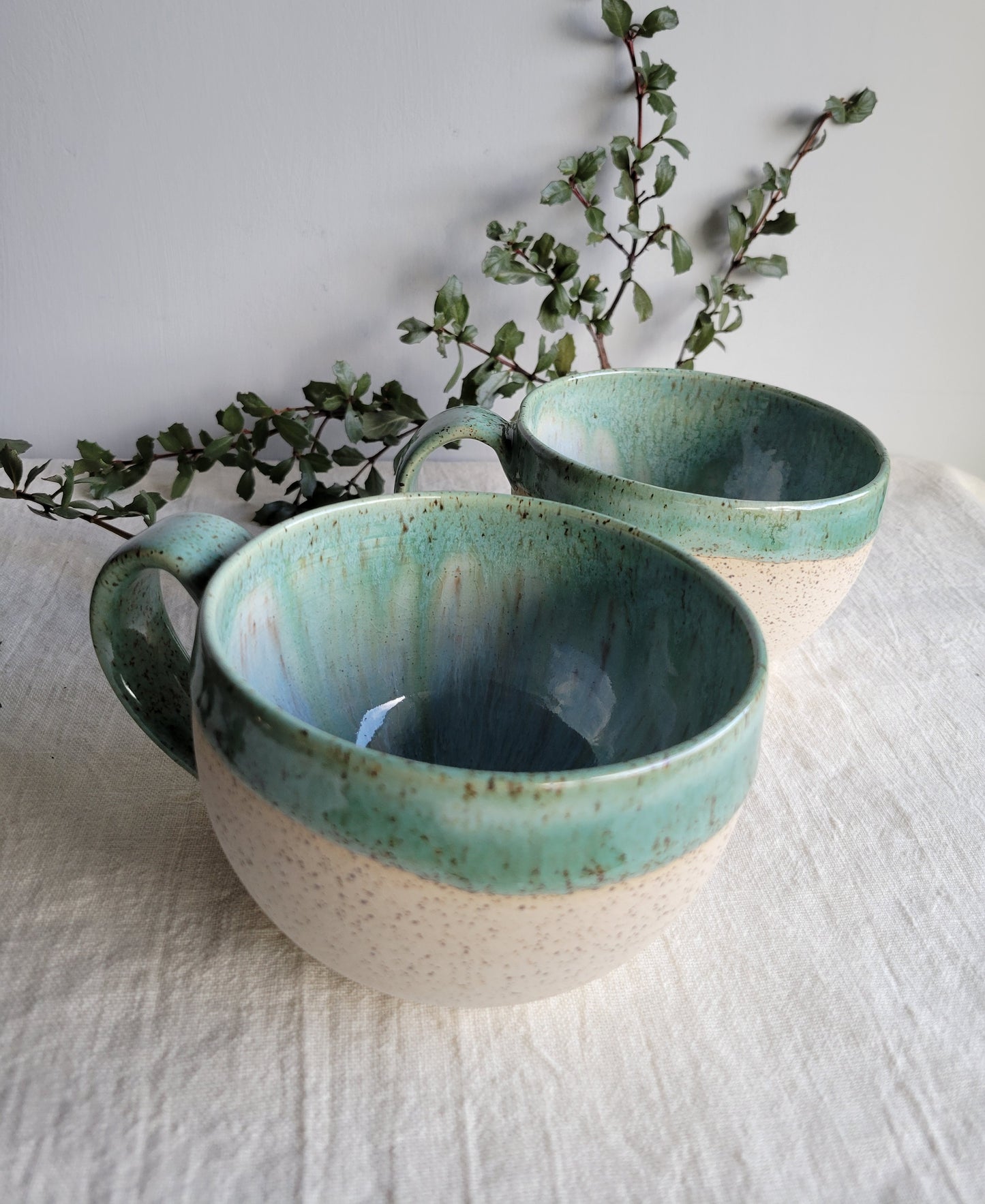 Set of 2 Speckled Soup Mugs