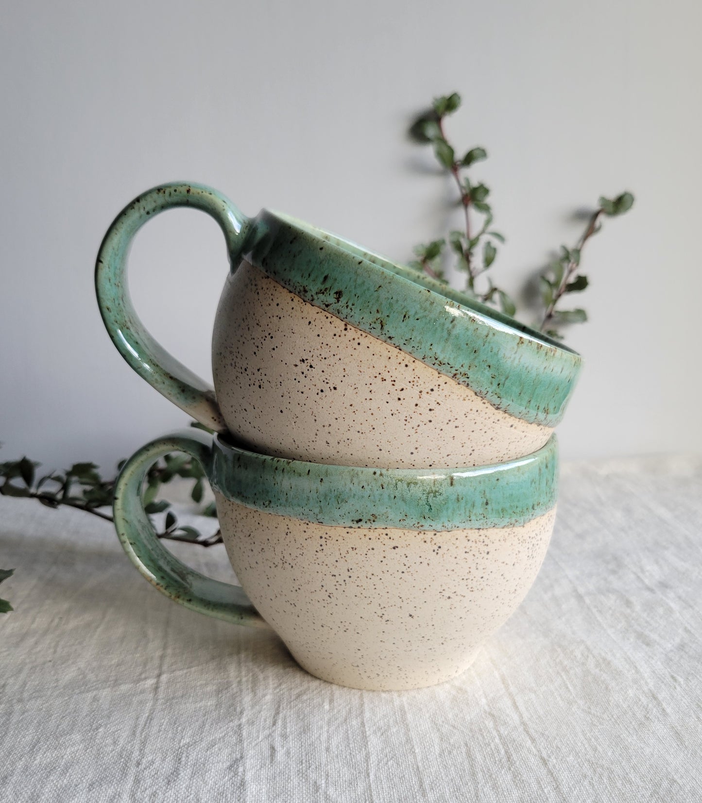 Set of 2 Speckled Soup Mugs