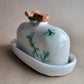 Tahoe Flora Butter Dish Jade Green