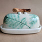 Tahoe Flora Butter Dish Jade Green