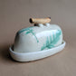 Tahoe Flora Butter Dish Jade Green