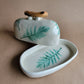 Tahoe Flora Butter Dish Jade Green