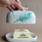 Tahoe Flora Butter Dish Jade Green