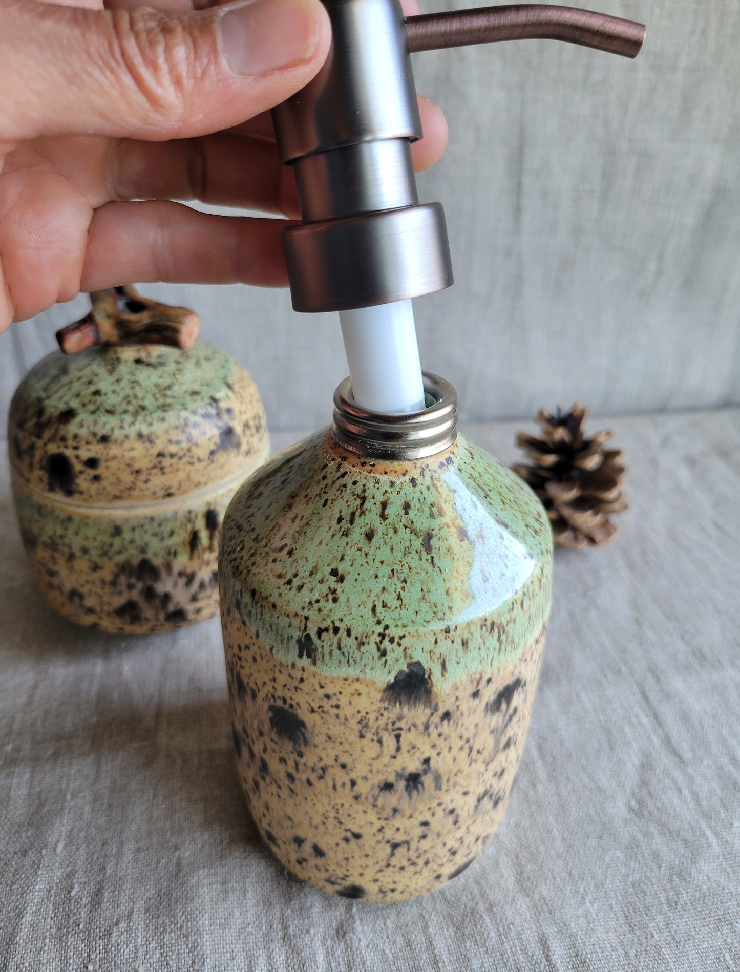 Speckled Soap Dispenser Sandstone