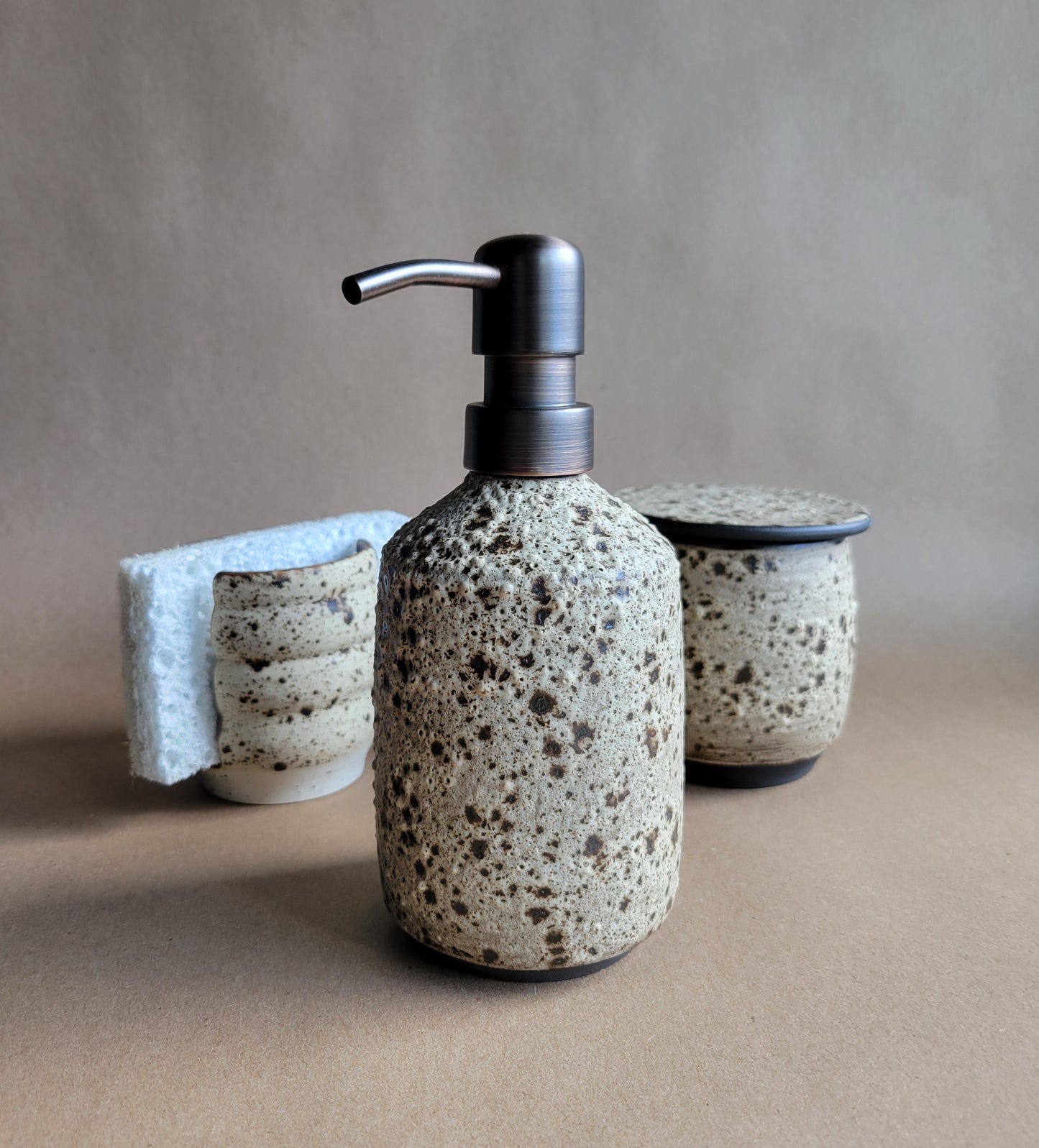 Black Clay Soap Dispenser Birch