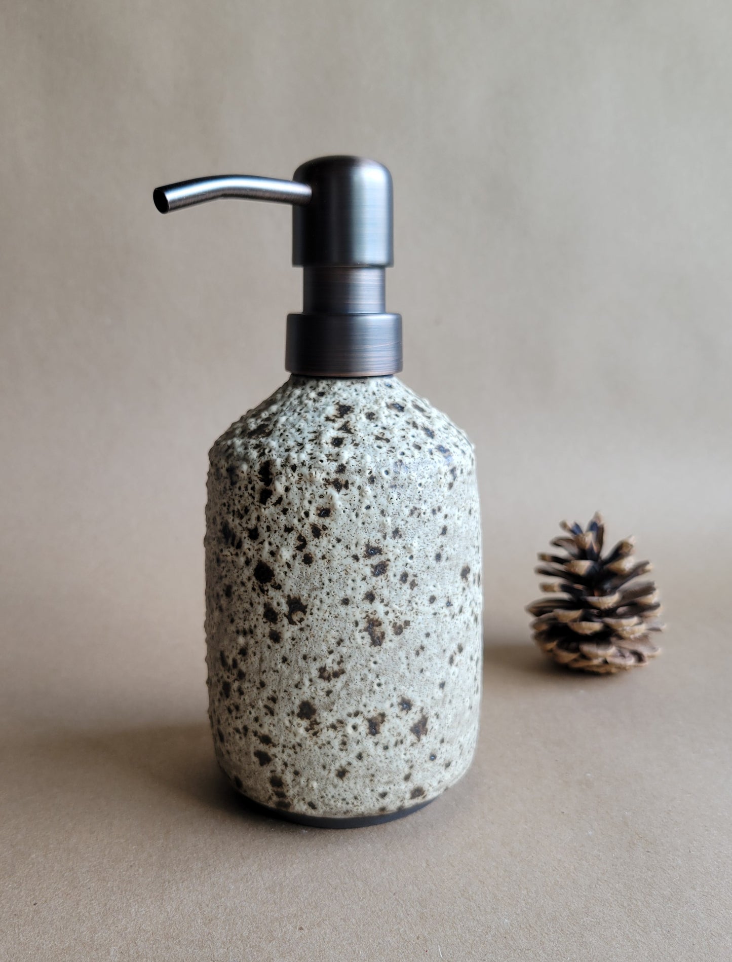 Black Clay Soap Dispenser Birch