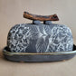 Black Clay Butter Dish with Manzanita Handle